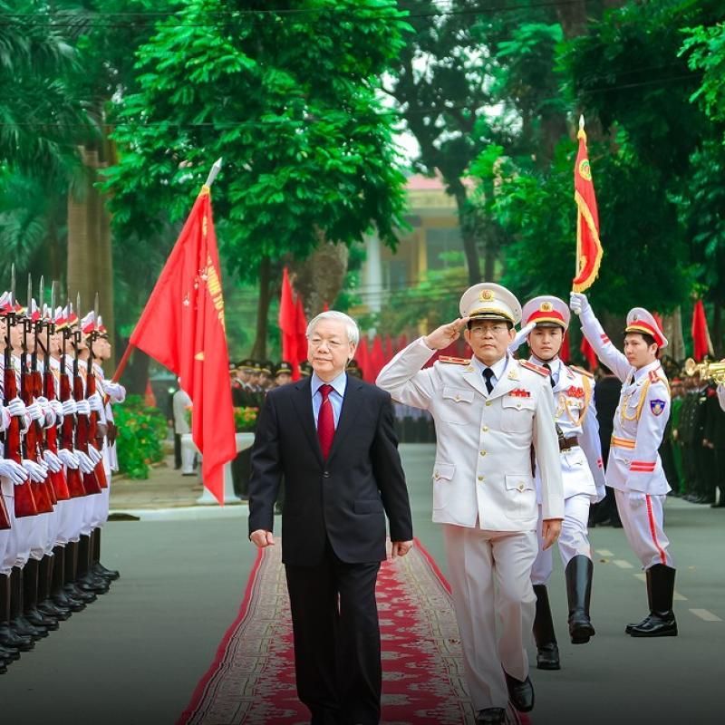 Đồng chí Nguyễn Phú Trọng, Tổng Bí thư Đảng Cộng sản Việt Nam đến thăm và dự Lễ Khai giảng năm học 2014 - 2015